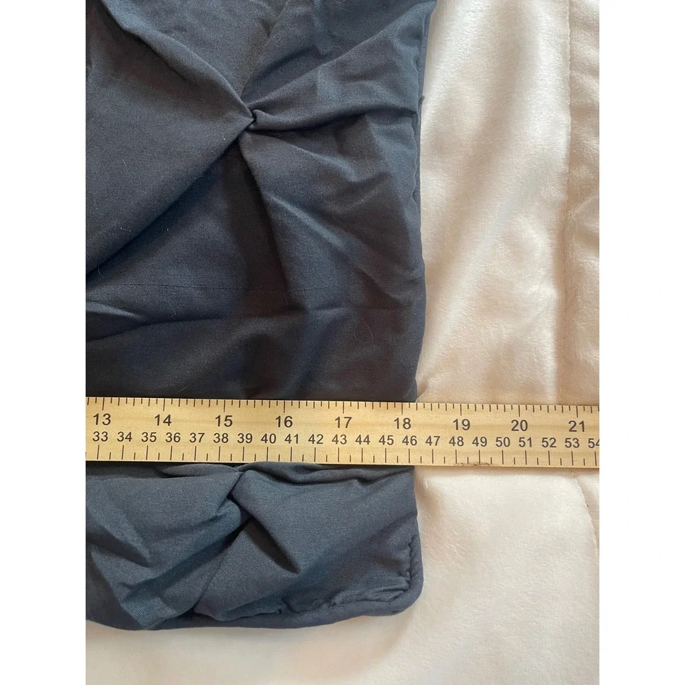 Chezmoi Collection Navy Blue Pintuck Pillow Shams Set of 2 King Size 20x36